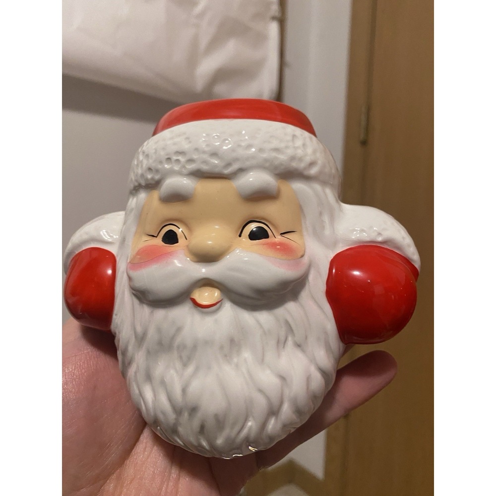 Vintage Wicks N Sticks Santa Candle Holder  Shelf Display